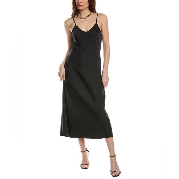 AllSaints Briony V-Neck Black Slip Dress 2-160/80A - Picture 2 of 13